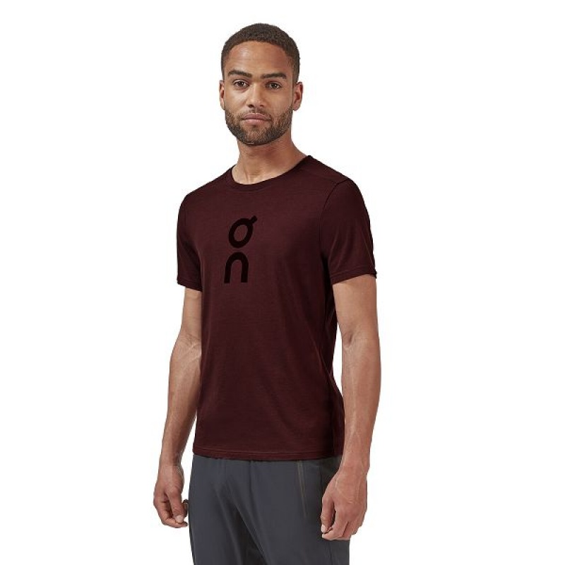 Men\'s On Running Graphic-T 1 T Shirts Burgundy | 1894376_MY