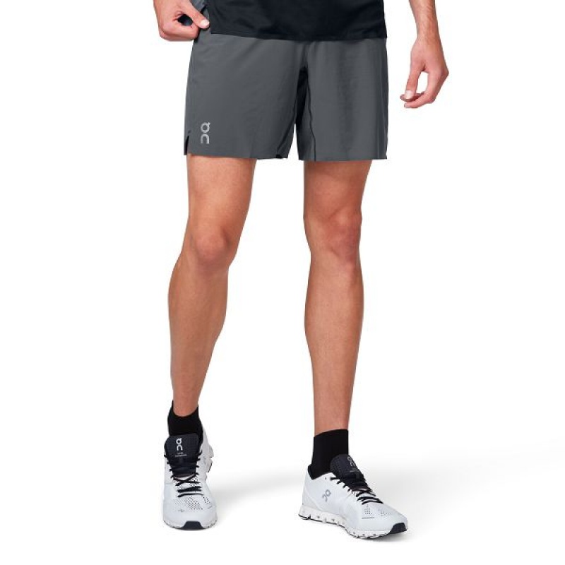 Men\'s On Running Lightweight 1 Shorts Grey / Black | 6741892_MY