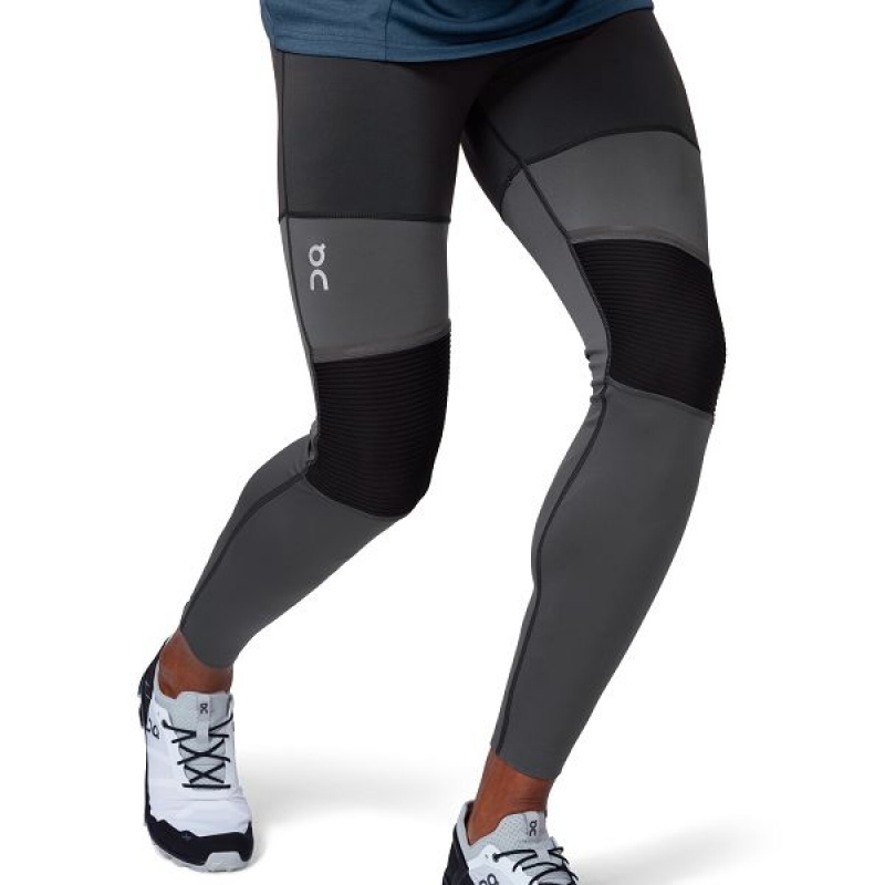 Men's On Running Long 1 Tights Black / Grey | 7162508_MY