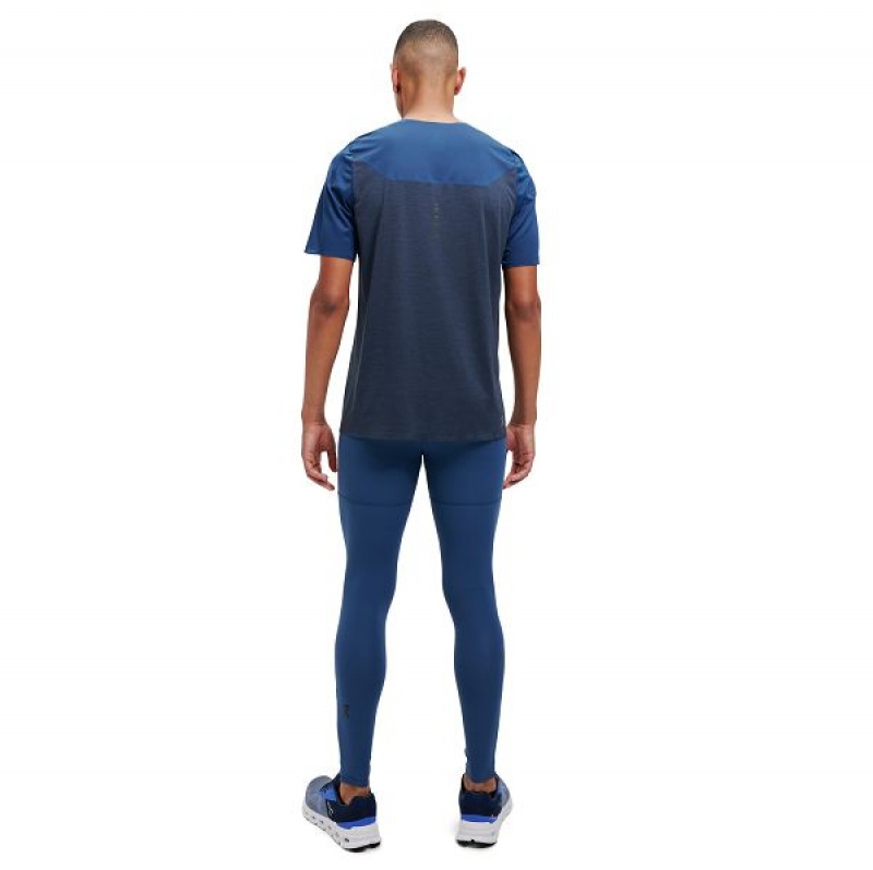 Men's On Running Long 2 Pants Blue / Black | 9586430_MY