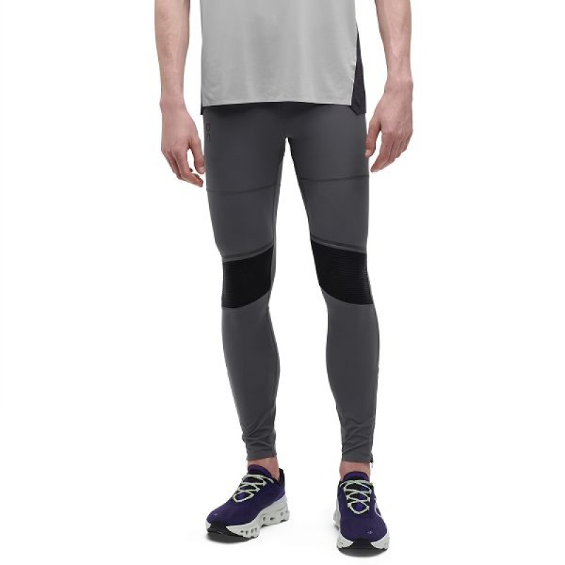 Men\'s On Running Long 2 Tights Grey / Black | 1295340_MY