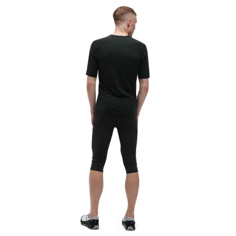 Men's On Running Merino-T T Shirts Black | 3450789_MY