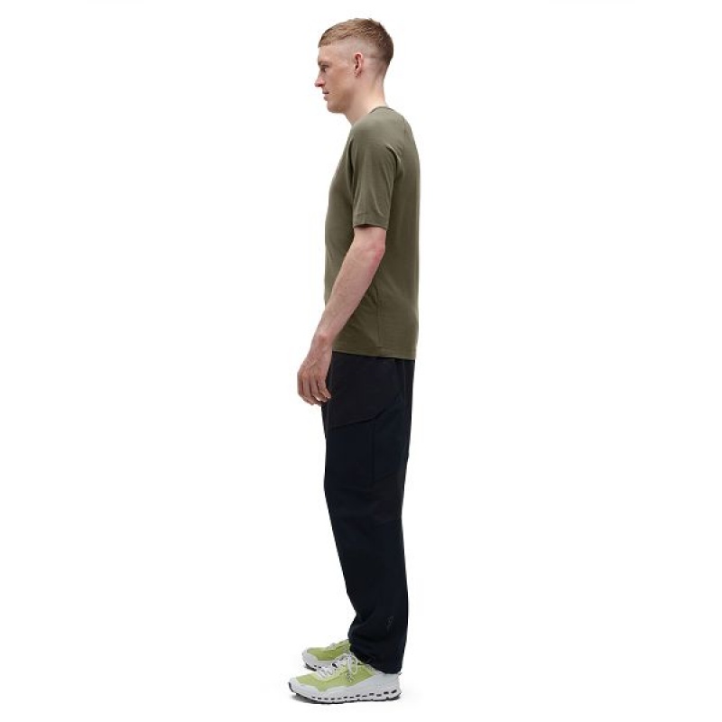 Men's On Running Merino-T T Shirts Olive | 1928703_MY