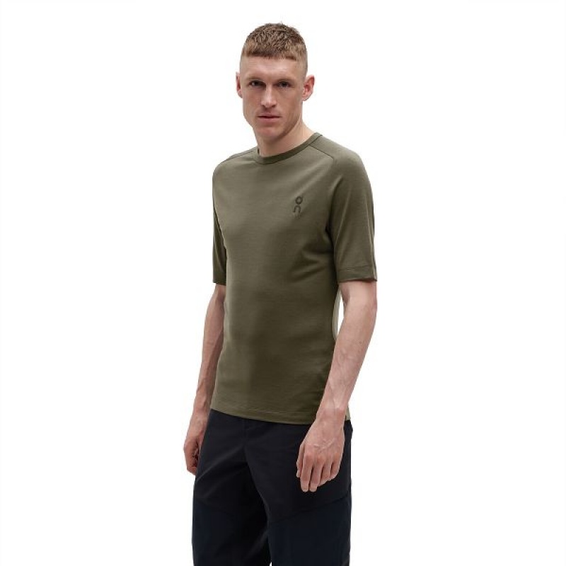 Men\'s On Running Merino-T T Shirts Olive | 1928703_MY