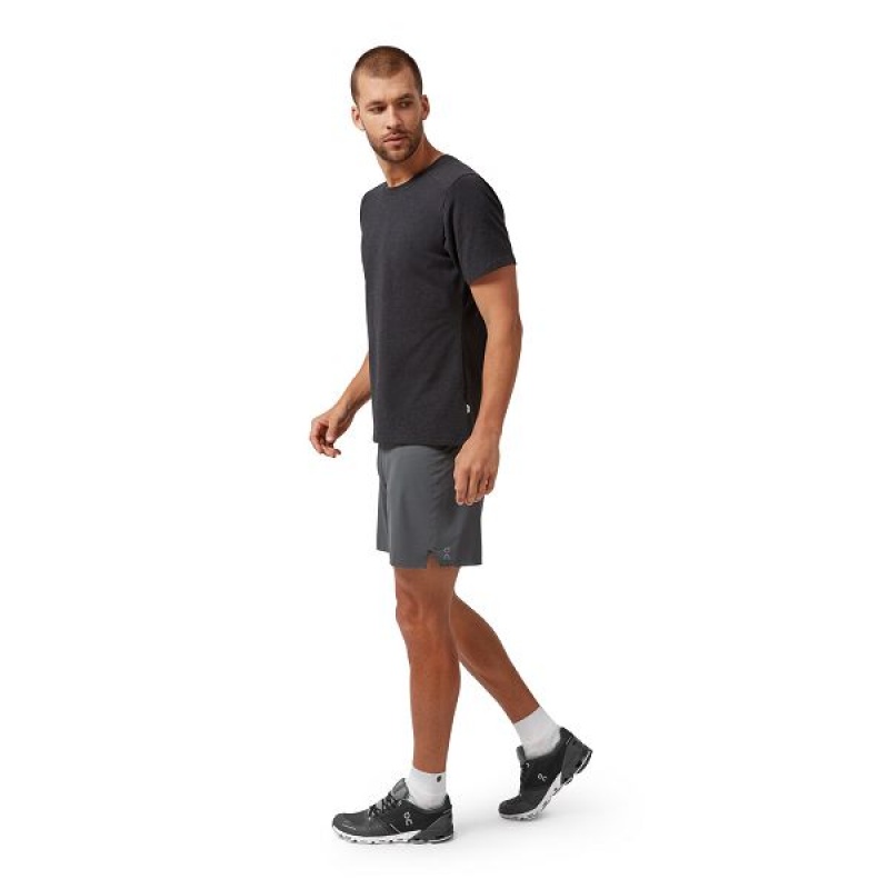 Men's On Running On-T 1 T Shirts Black | 8456701_MY