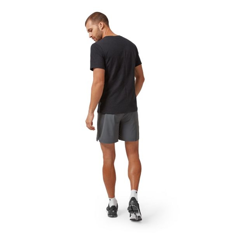 Men's On Running On-T 1 T Shirts Black | 8456701_MY