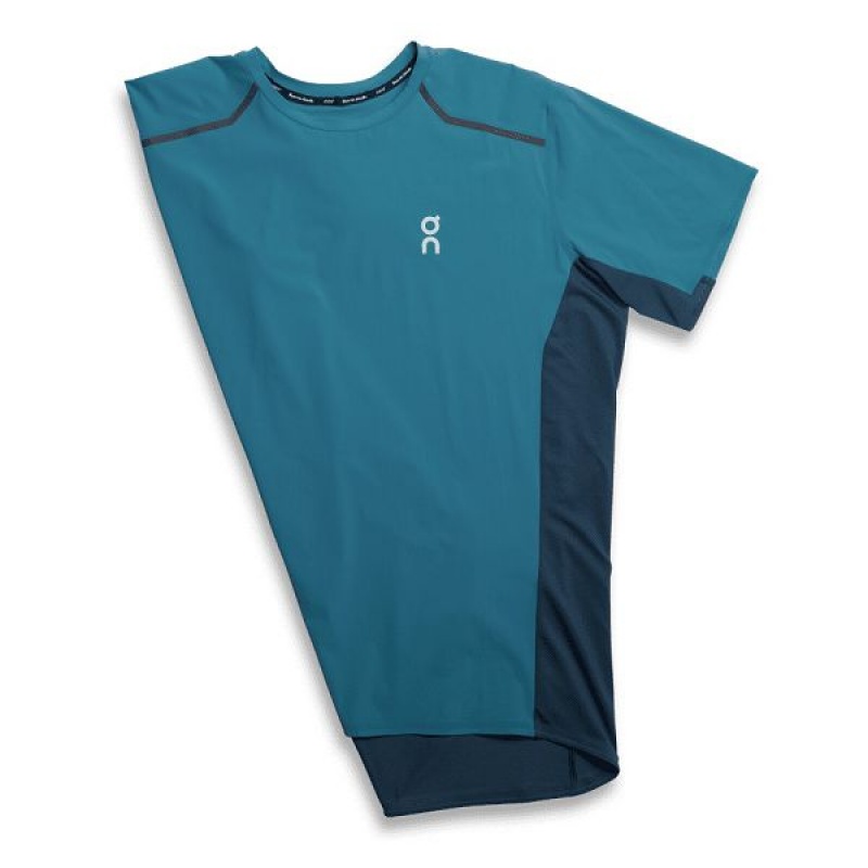 Men\'s On Running Performance-T 1 T Shirts Blue | 3187640_MY