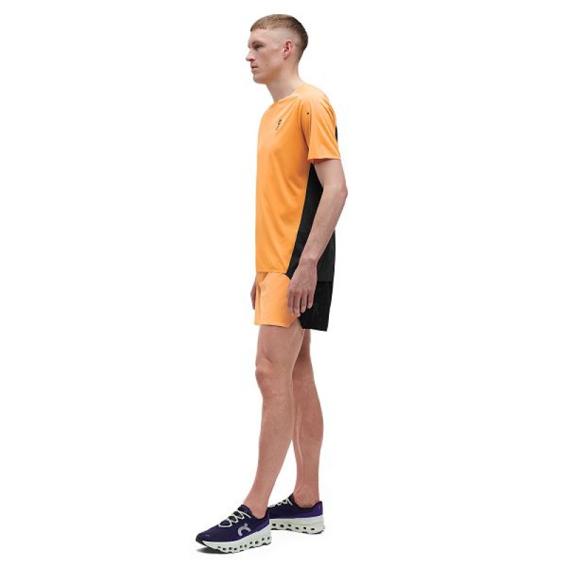 Men's On Running Performance-T 2 T Shirts Mango / Black | 1457206_MY