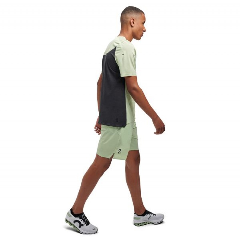 Men's On Running Performance-T 2 T Shirts Green / Black | 9106234_MY
