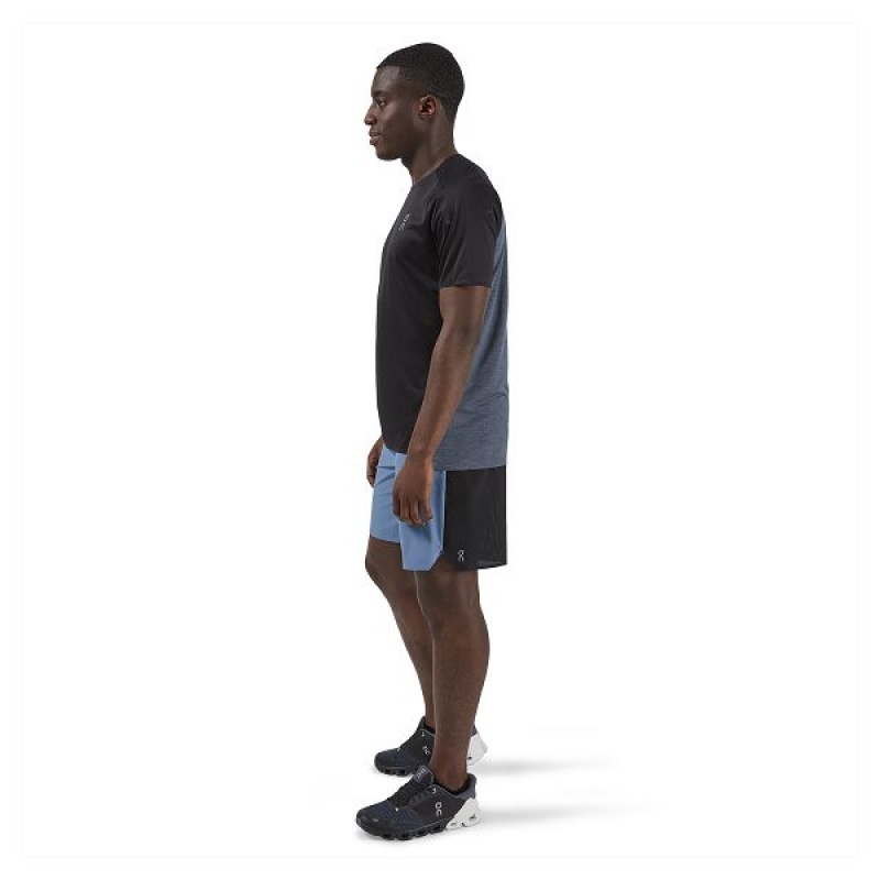 Men's On Running Performance-T 2 T Shirts Black | 1495386_MY