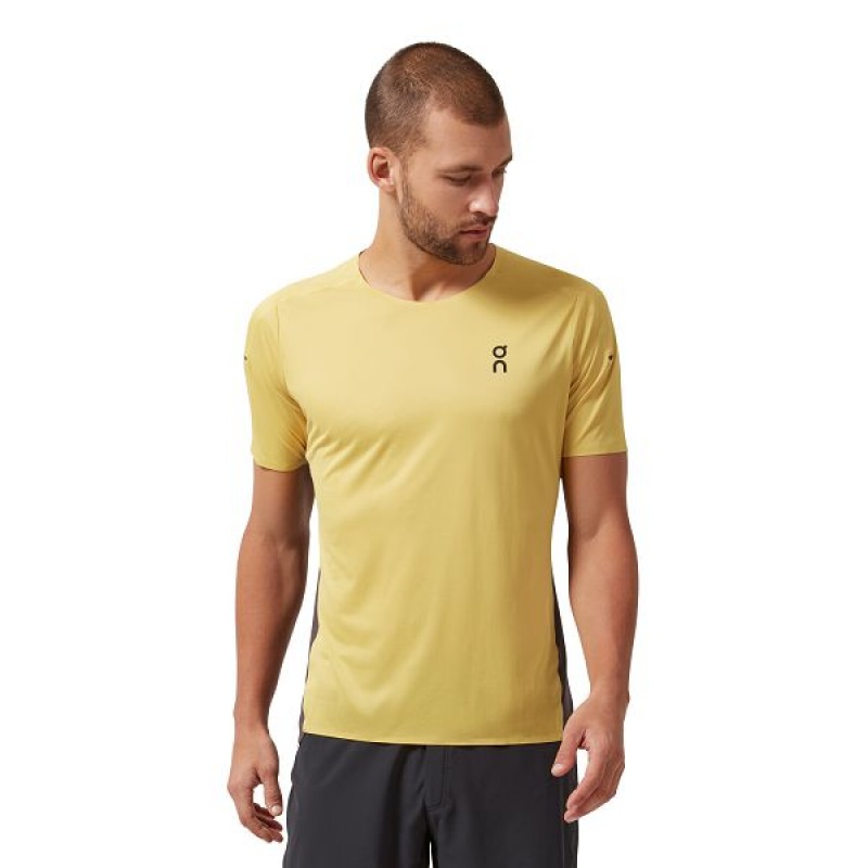 Men\'s On Running Performance-T 4 T Shirts Mustard | 4251038_MY