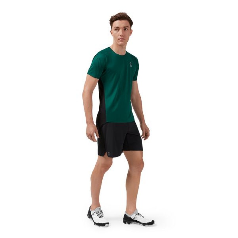 Men's On Running Performance-T 4 T Shirts Green / Black | 9502814_MY