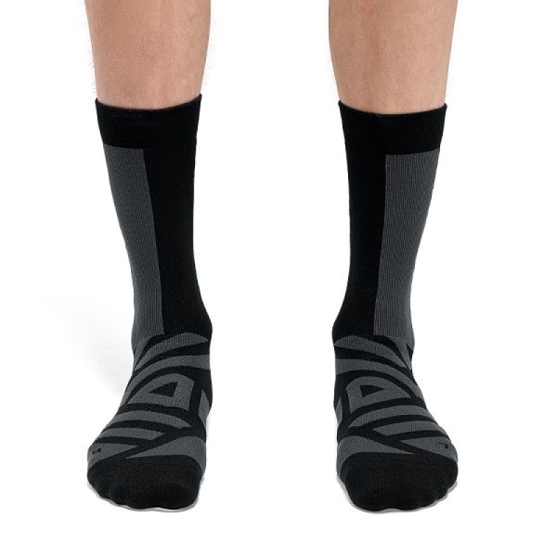 Men's On Running Performance High Socks Black / Grey | 1740569_MY