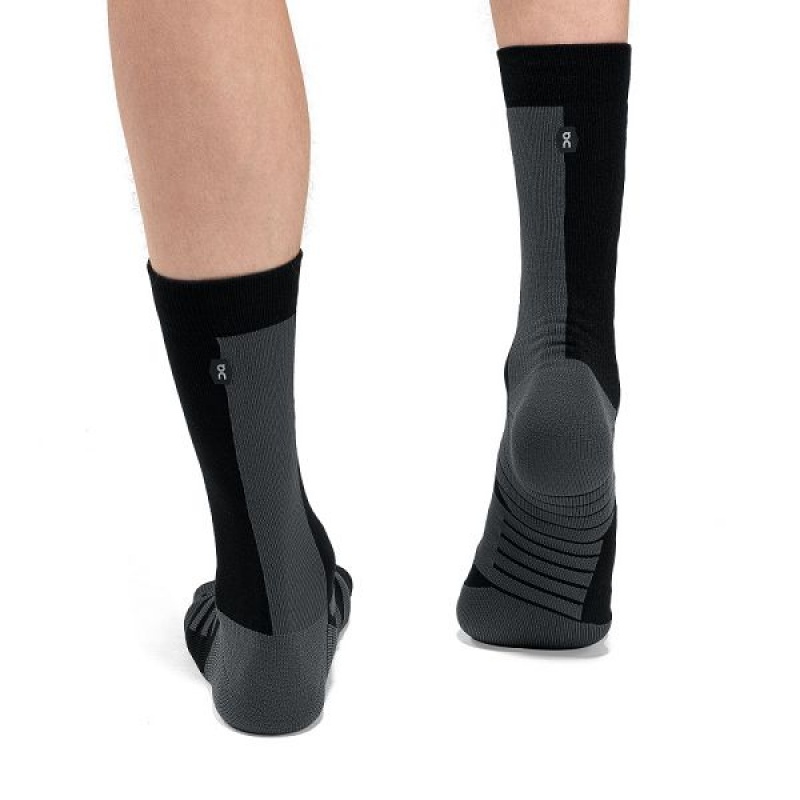 Men's On Running Performance High Socks Black / Grey | 1740569_MY