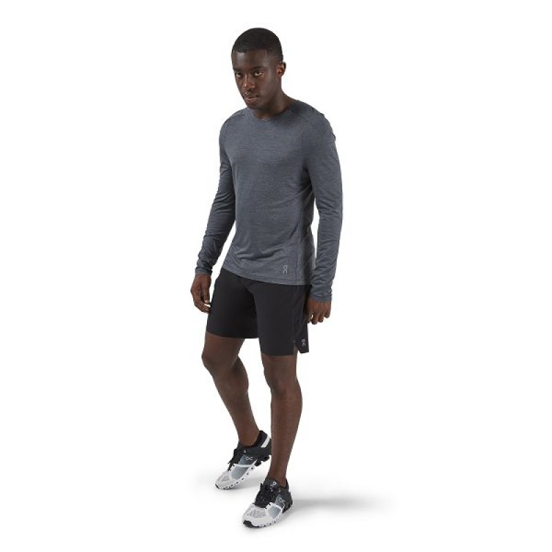 Men's On Running Performance Long-T T Shirts Dark Grey | 1907425_MY