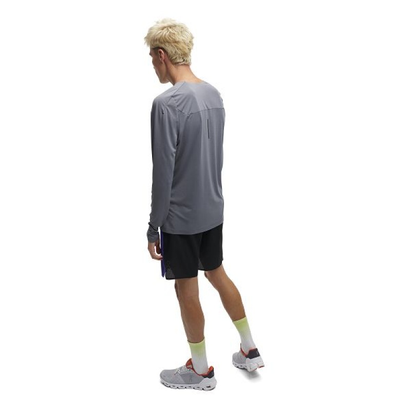 Men's On Running Performance Long-T T Shirts Grey | 4917526_MY