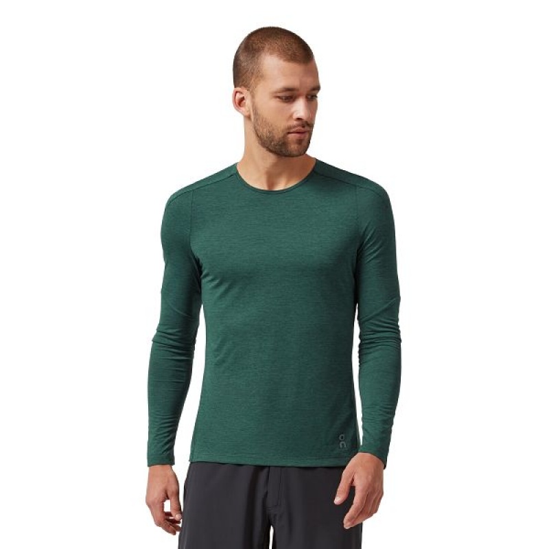 Men\'s On Running Performance Long-T T Shirts Green | 7186094_MY