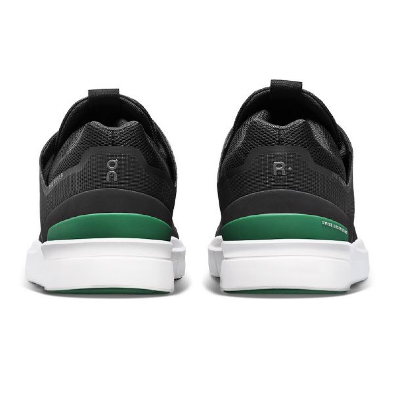 Men's On Running THE ROGER Spin Sneakers Black / Green | 673491_MY