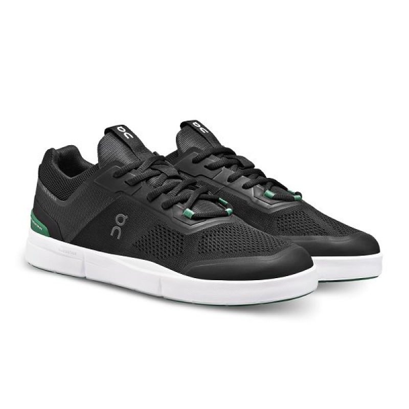 Men's On Running THE ROGER Spin Sneakers Black / Green | 673491_MY