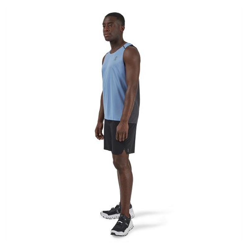 Men's On Running Tank-T Tanks Blue / Black | 8065947_MY