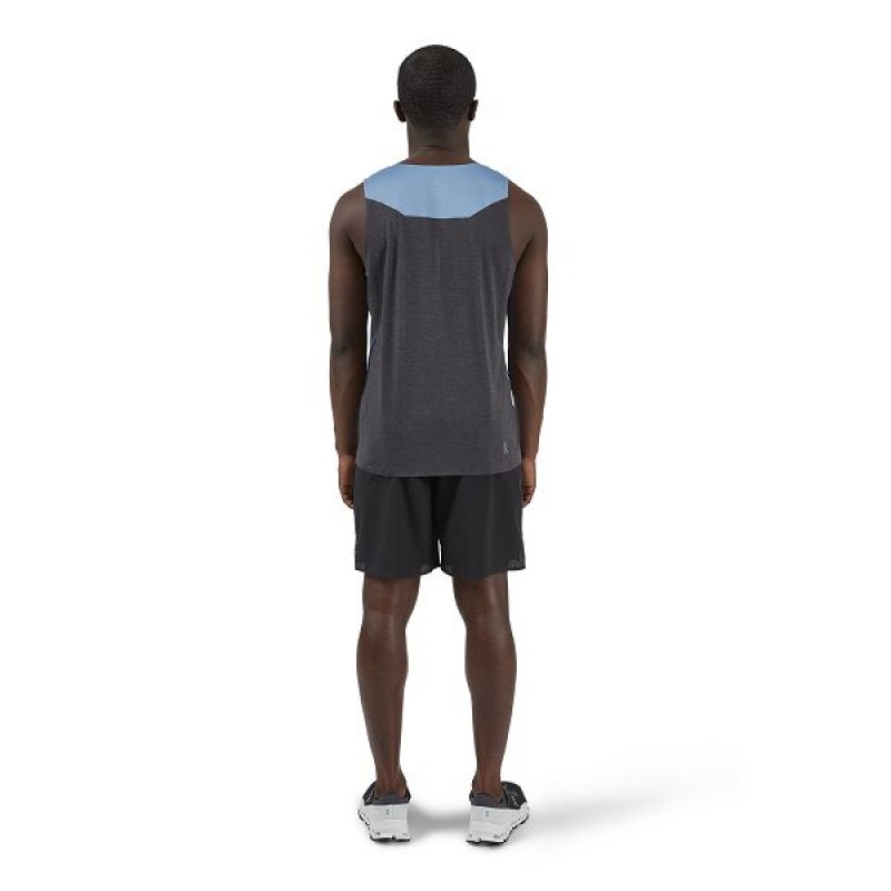 Men's On Running Tank-T Tanks Blue / Black | 8065947_MY