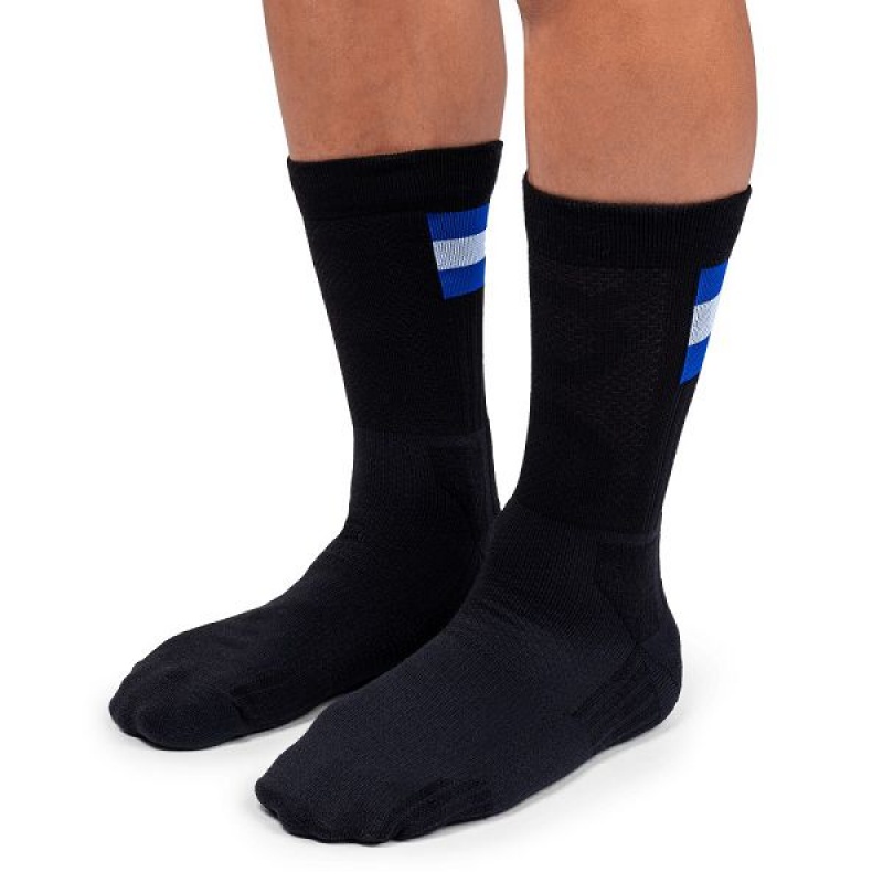 Men's On Running Tennis Socks Black / Indigo | 2873645_MY