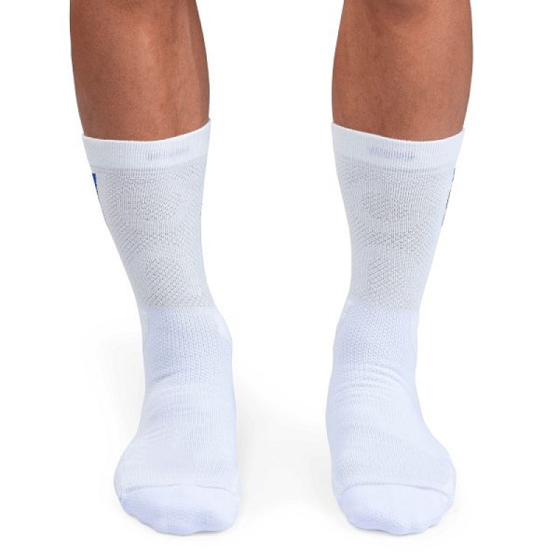Men's On Running Tennis Socks White / Indigo | 3427015_MY