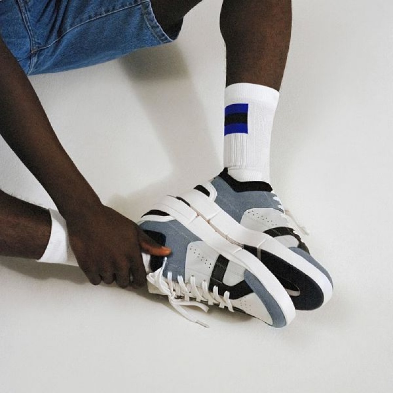 Men's On Running Tennis Socks White / Indigo | 3427015_MY