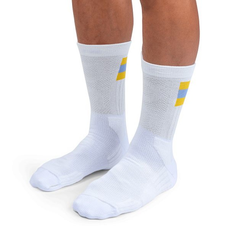 Men's On Running Tennis Socks White / Mustard | 9528340_MY