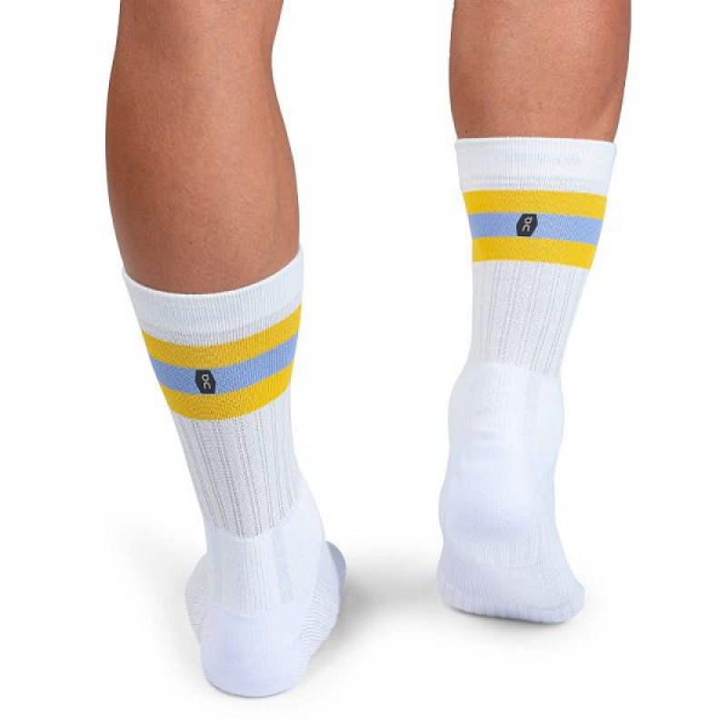 Men's On Running Tennis Socks White / Mustard | 9528340_MY