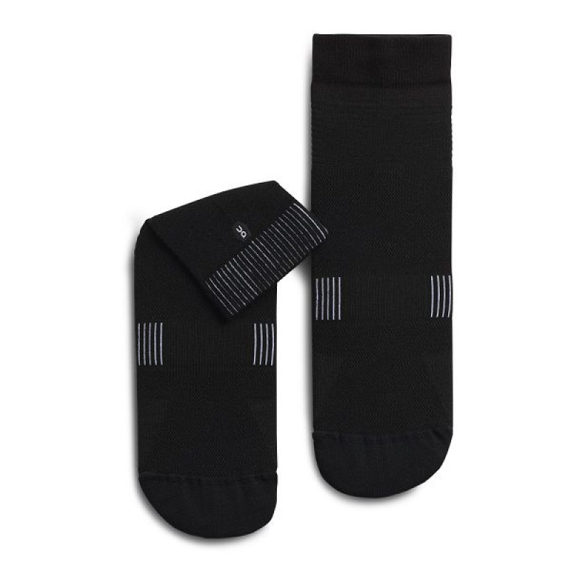Men's On Running Ultralight Mid Socks Black / White | 2935601_MY