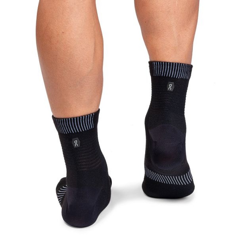 Men's On Running Ultralight Mid Socks Black / White | 2935601_MY