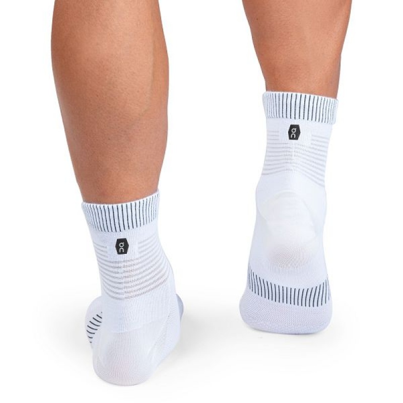 Men's On Running Ultralight Mid Socks White / Black | 3251467_MY