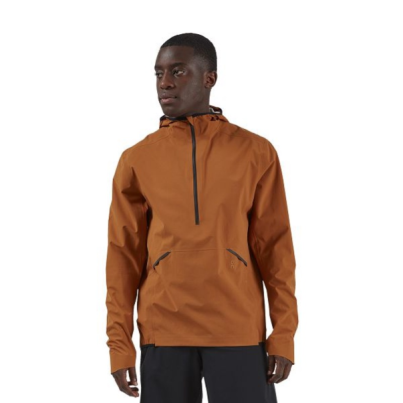 Men\'s On Running Waterproof Anorak Jackets Brown | 7152034_MY