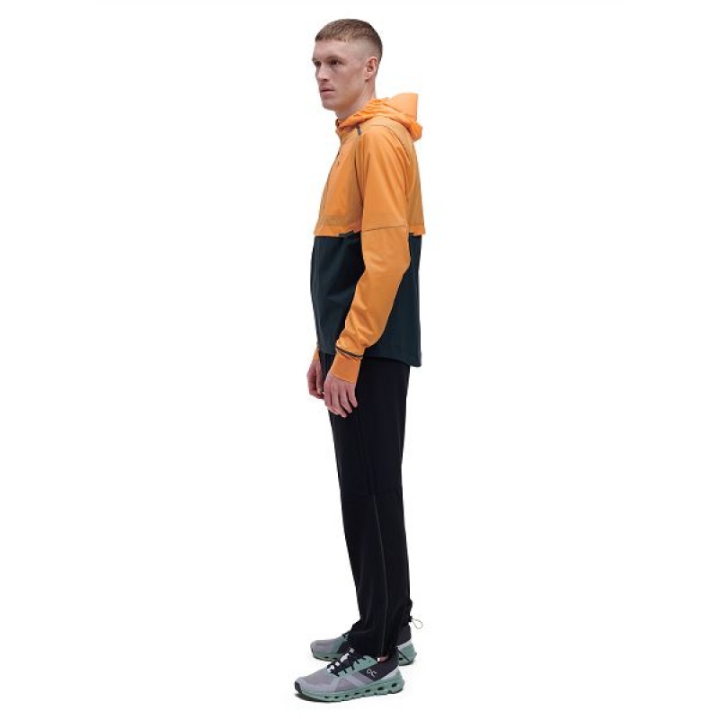 Men's On Running Weather Jackets Mango / Navy | 549362_MY