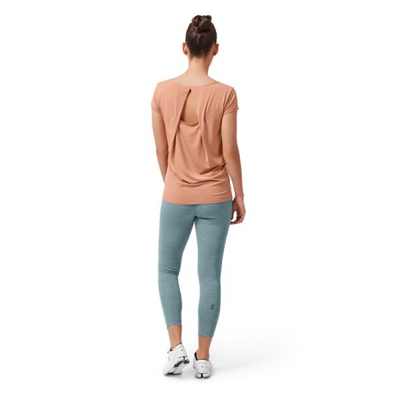 Women's On Running Active-T Breathe T Shirts Apricot | 3908761_MY