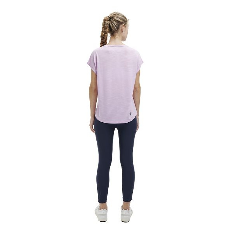 Women's On Running Active-T Flow T Shirts Pink | 4725106_MY