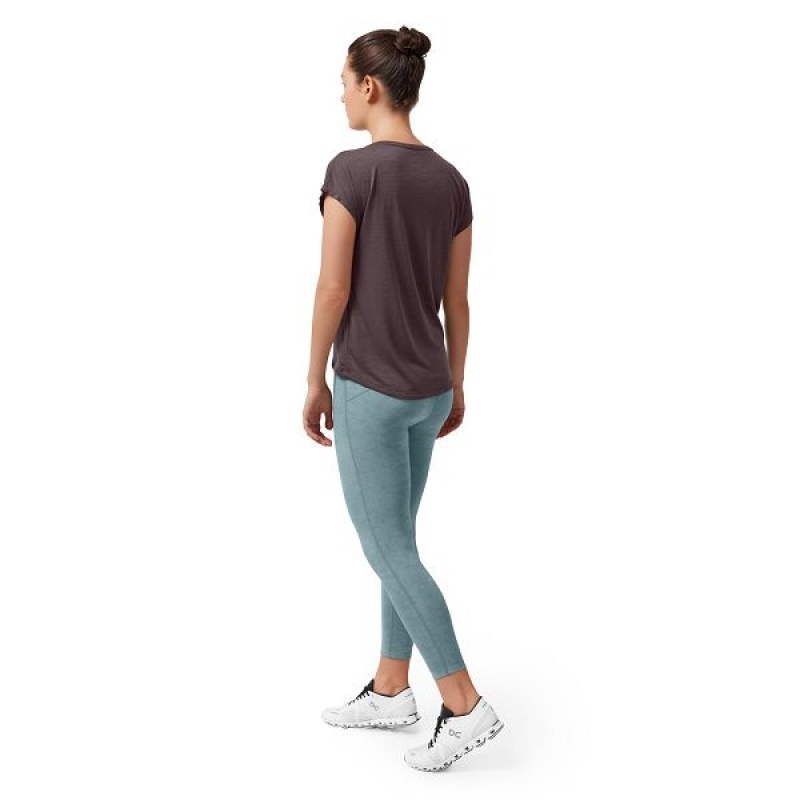 Women's On Running Active-T Flow T Shirts Chocolate | 9746853_MY