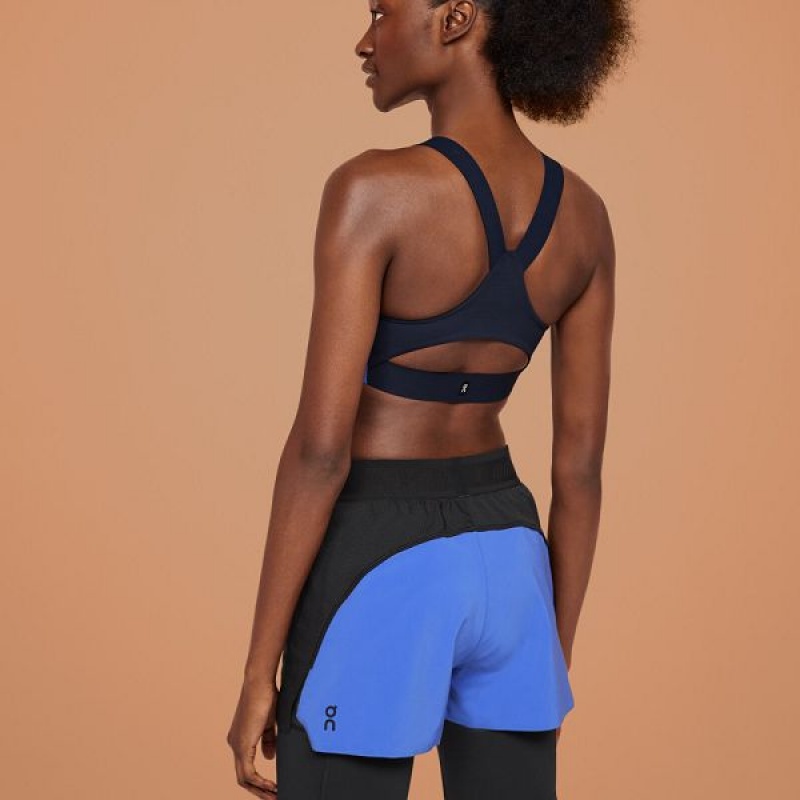Women's On Running Active Shorts Blue / Black | 7425809_MY