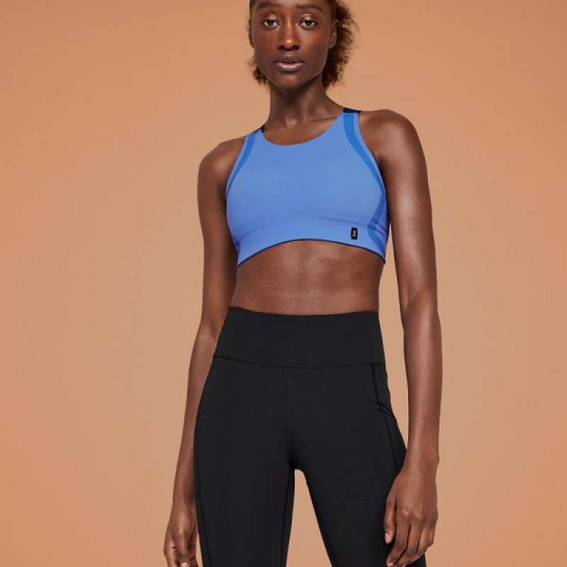 Women's On Running Active Shorts Blue / Black | 7425809_MY