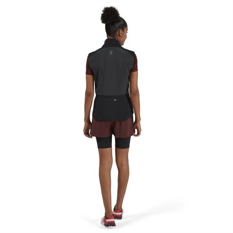 Women's On Running Active Shorts Burgundy / Black | 3425987_MY