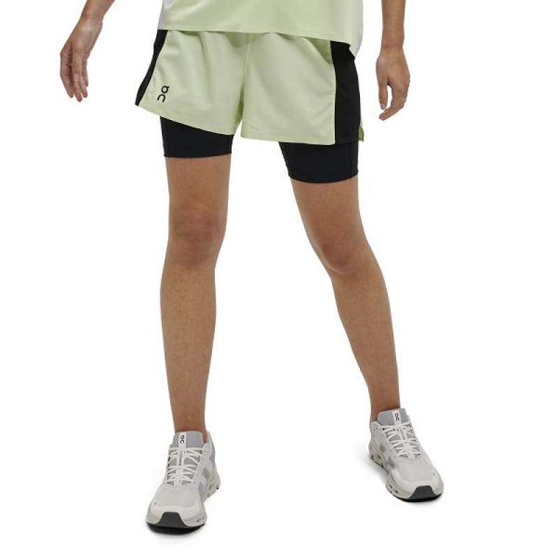 Women\'s On Running Active Shorts Green / Black | 6219584_MY