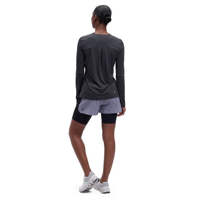 Women's On Running Active Shorts Grey / Black | 9716453_MY