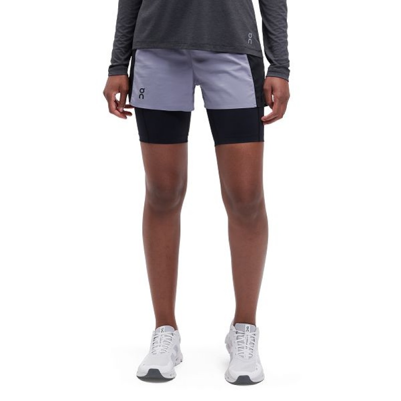 Women\'s On Running Active Shorts Grey / Black | 9716453_MY