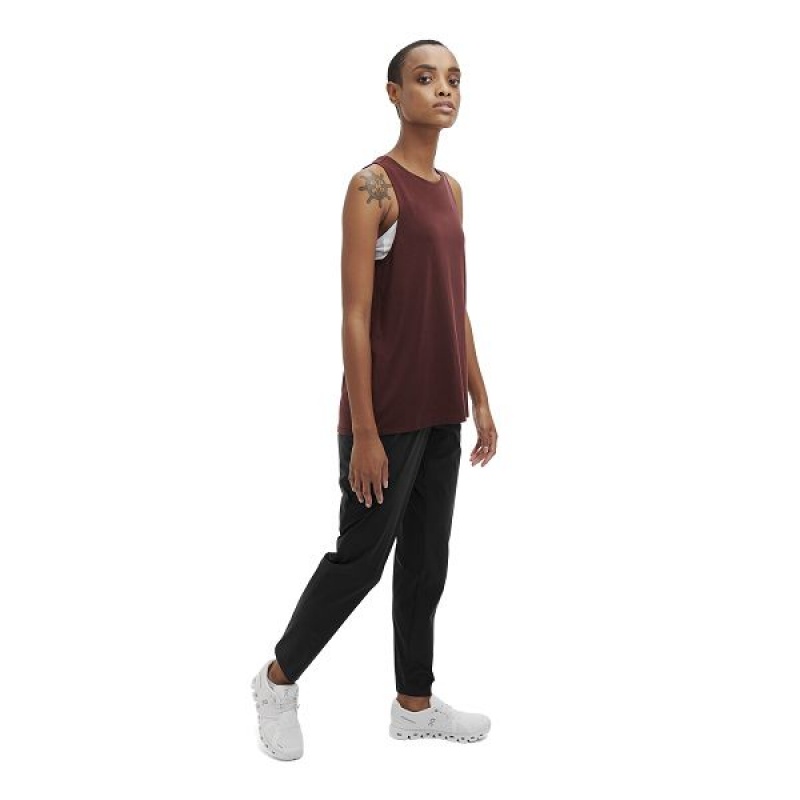 Women's On Running Active Tanks Burgundy | 3587649_MY