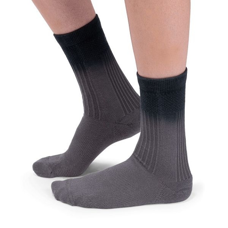 Women\'s On Running All-Day Socks Dark Grey / Black | 6817594_MY