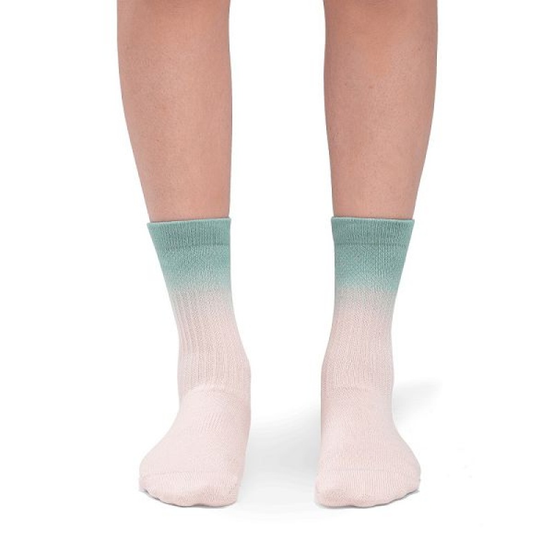 Women's On Running All-Day Socks Pink / Green | 1509823_MY