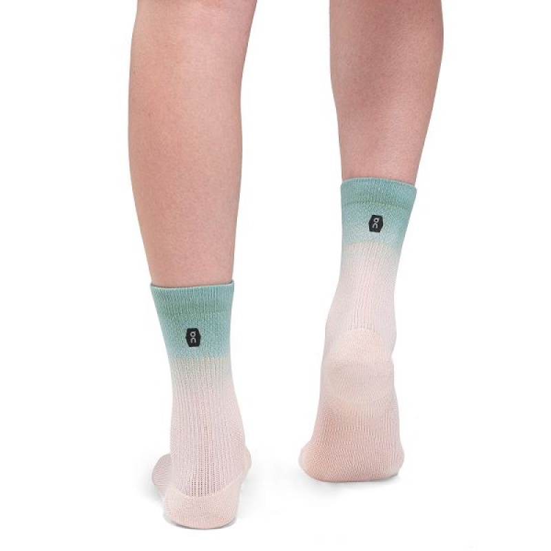 Women's On Running All-Day Socks Pink / Green | 1509823_MY