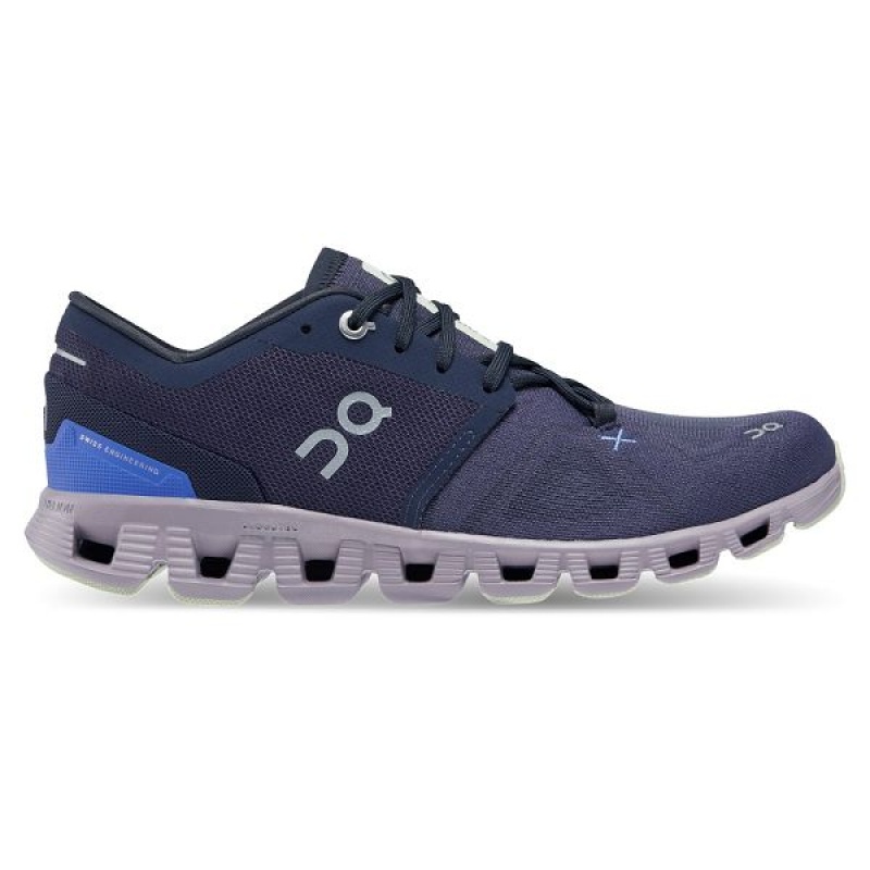 Women\'s On Running Cloud X 3 Road Running Shoes Navy | 3905876_MY