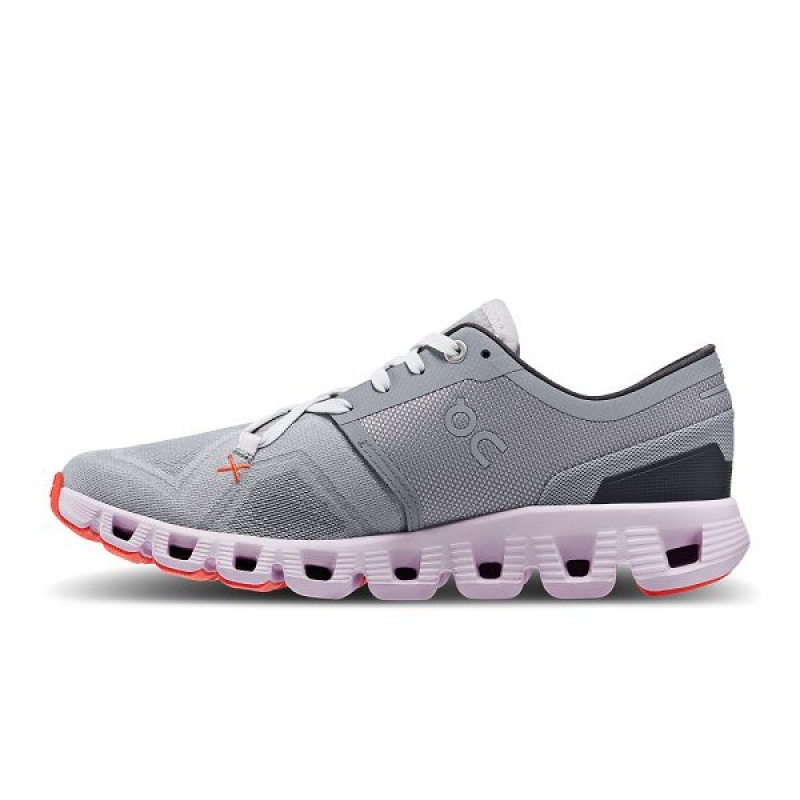 Women's On Running Cloud X 3 Road Running Shoes Grey | 3402798_MY